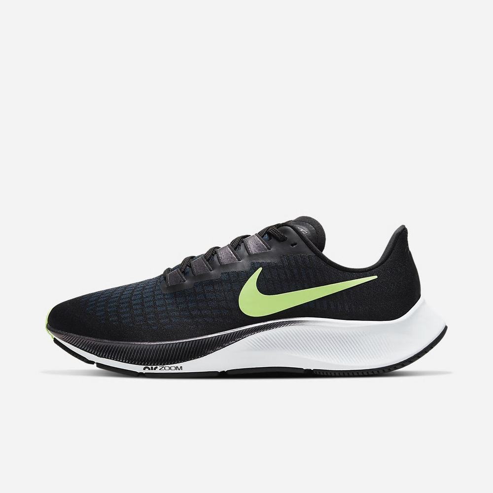 Chaussure De Running Nike Air Zoom Pegasus 37 Noir 2183-650 Black/Valerian Blue/White/Lime Blast Homme | TPD-12924274